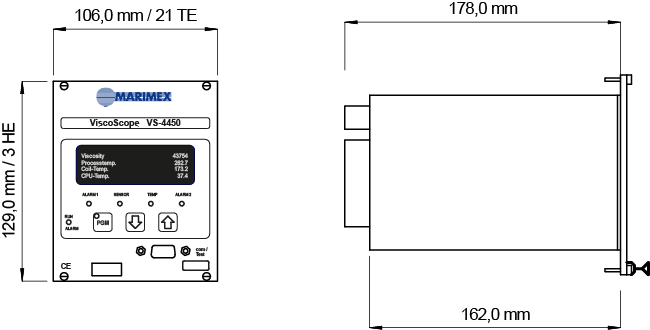 Viskometer VA-300 technische Zeichnung