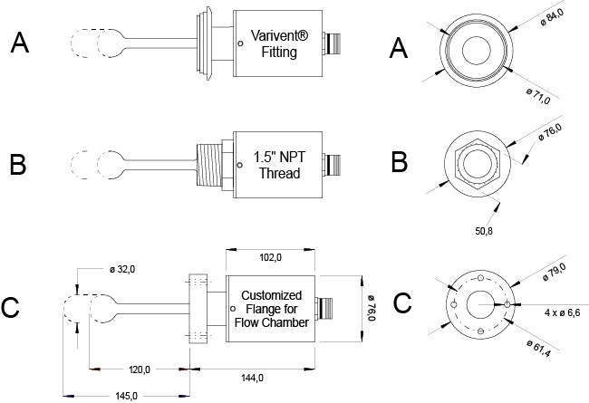 Viskometer VA-300 technische Zeichnung