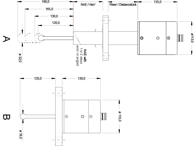 Viskometer VA-300 technische Zeichnung